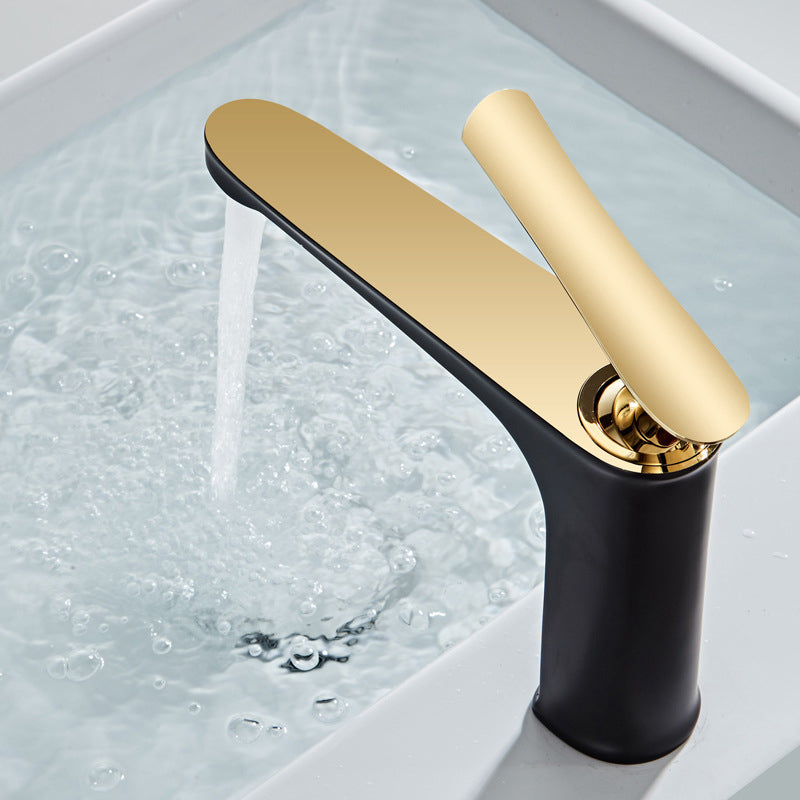 BowLift | 1 Handle Solid Copper Bathroom Sink Faucet Nordic Modern Vanity Faucet with Drain