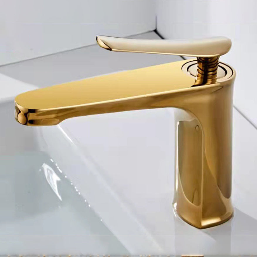BowLift | 1 Handle Solid Copper Bathroom Sink Faucet Nordic Modern Vanity Faucet with Drain