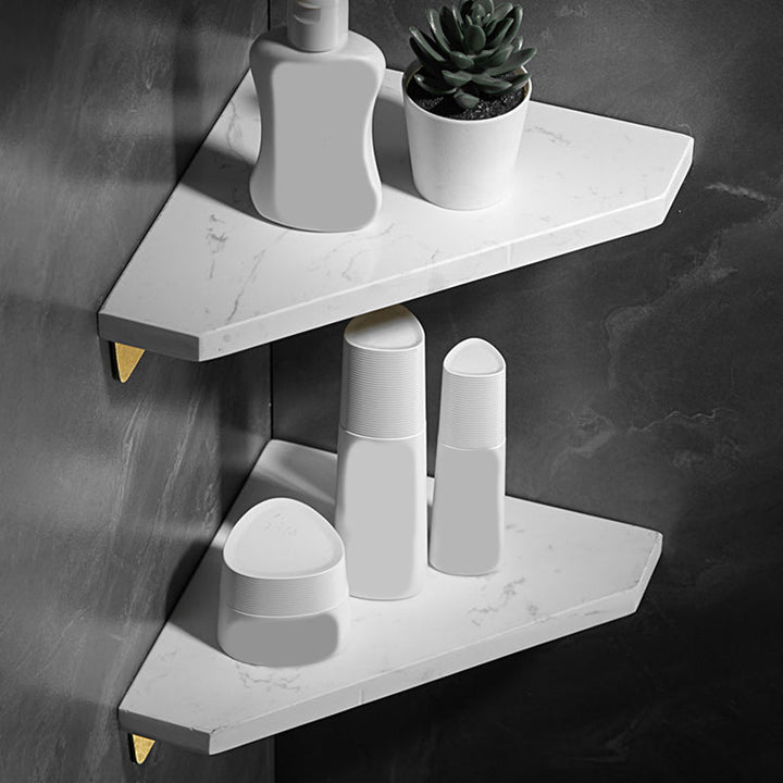 Aluminum Bathroom Corner Shelf with 31 × 21 cm Surface and 4 cm Height