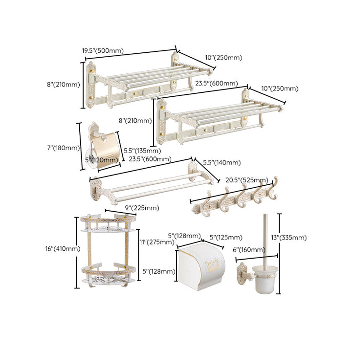 BowLift | Traditional Bath Accessories Set White Bathroom Accessories Hardware Set