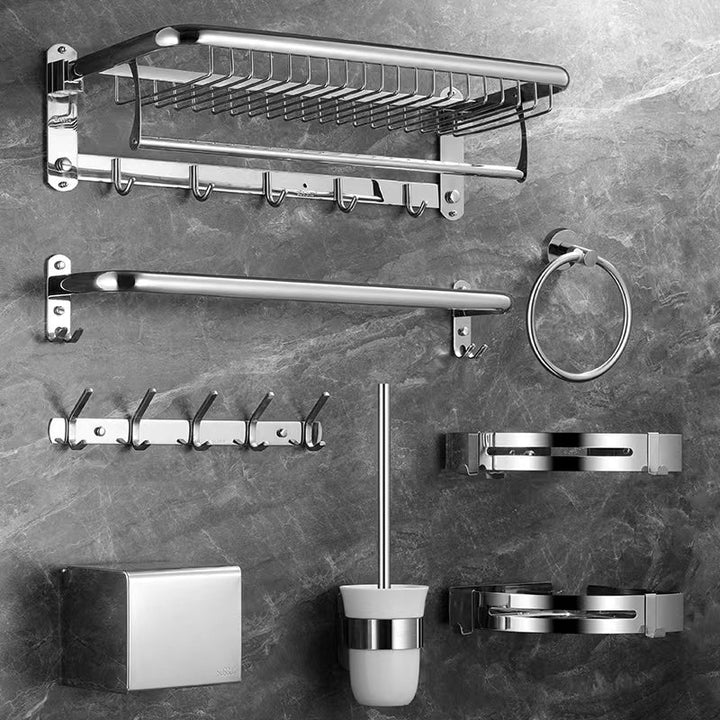 BowLift | Modern Bathroom Accessories Set Silver Bathroom Accessories Hardware Set