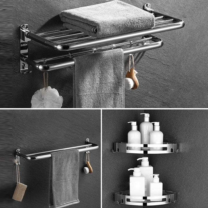 BowLift | Modern Bathroom Accessories Set Silver Bathroom Accessories Hardware Set