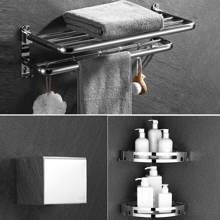 BowLift | Modern Bathroom Accessories Set Silver Bathroom Accessories Hardware Set