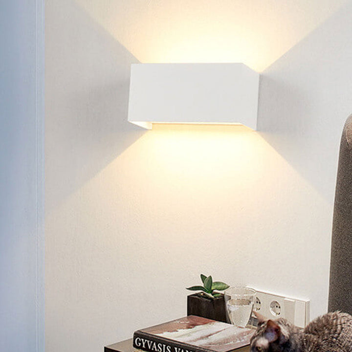 Modern Outdoor Waterproof Rectangular LED Up and Down Illuminated Outdoor Wall Sconce Lamp | Bowlift
