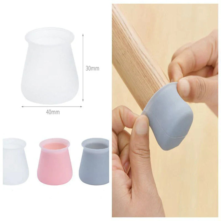4 Pcs Silicone Chair Leg Covers Bowlift