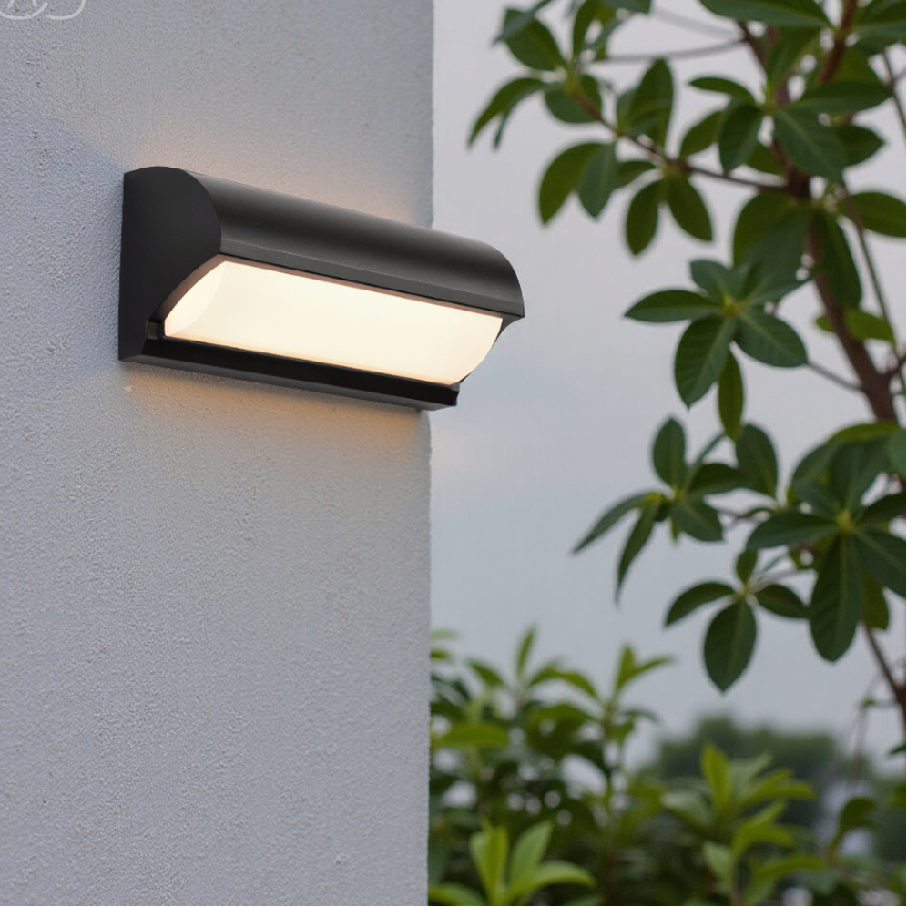 BowLift | Modern Black Outdoor LED Wall Light – Weatherproof Warm Lighting for Garden, Patio & Entryways