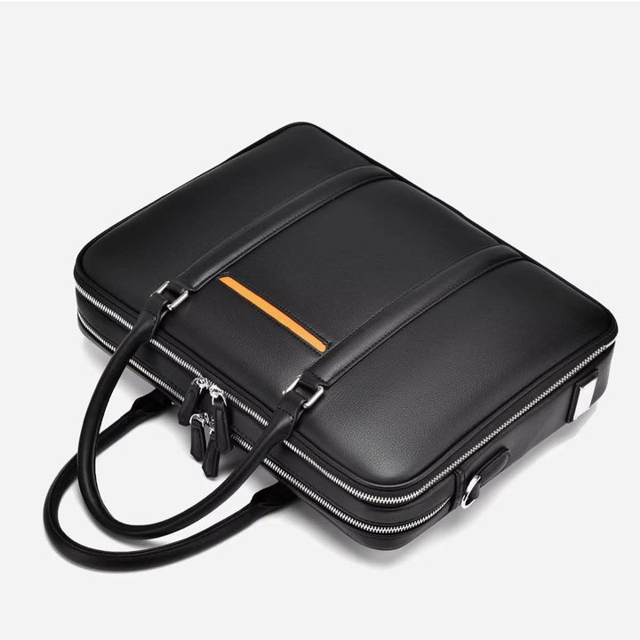BowLift | Manhattan Leather Business Laptop Briefcase Crossbody Handbag