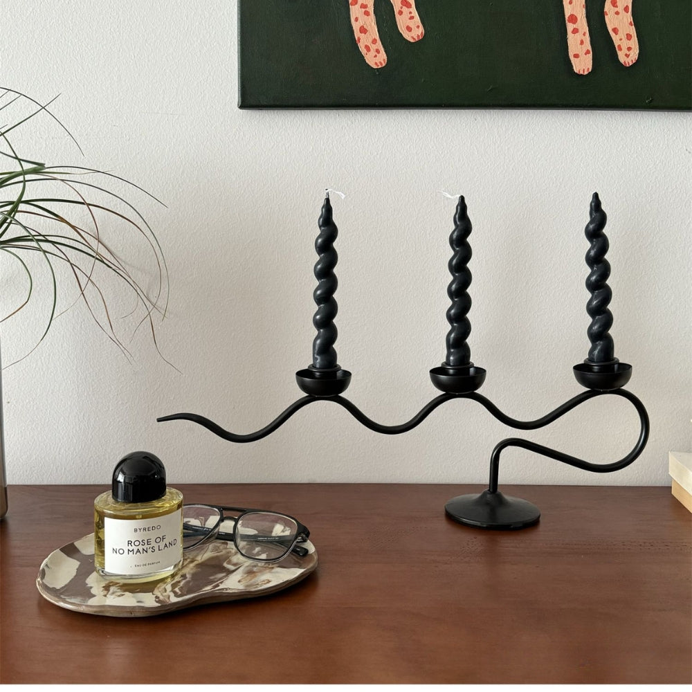 BowLift | Tri Iron Twisted Candle Holder