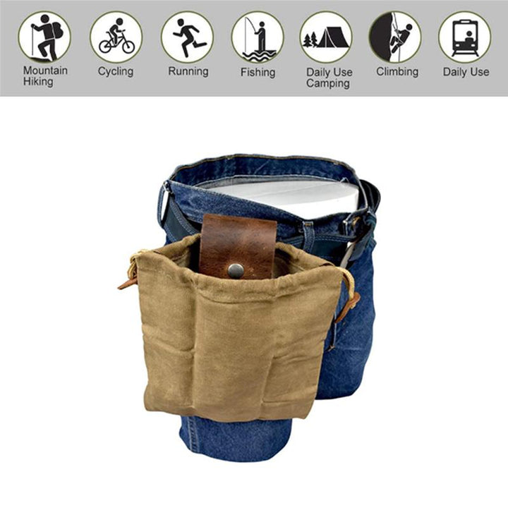 Dimoohome™ Leather and canvas bushcraft bag | Bowlift