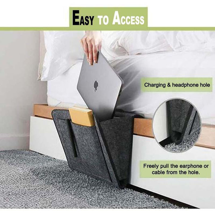 Sofa Bedside Felt Storage Bag with Pockets Hanging Organizer | Bowlift
