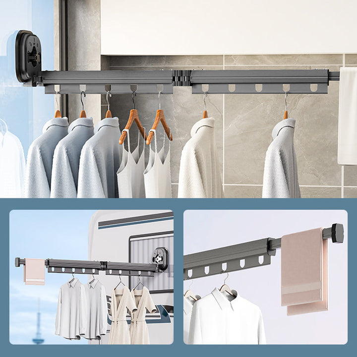 Wall-Mounted Foldable Clothes Drying Rack with Suction Cup | Bowlift