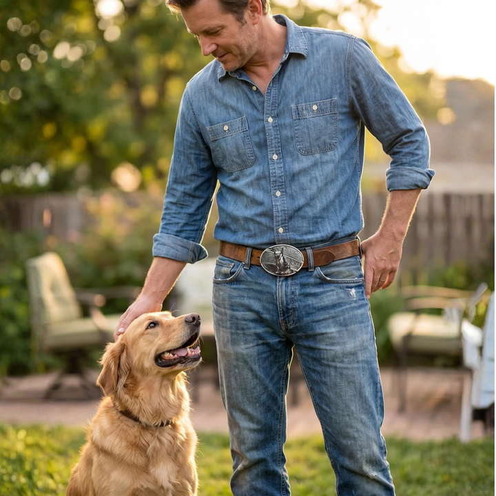 BowLift | Metal Oval Cowboys Belt Buckle