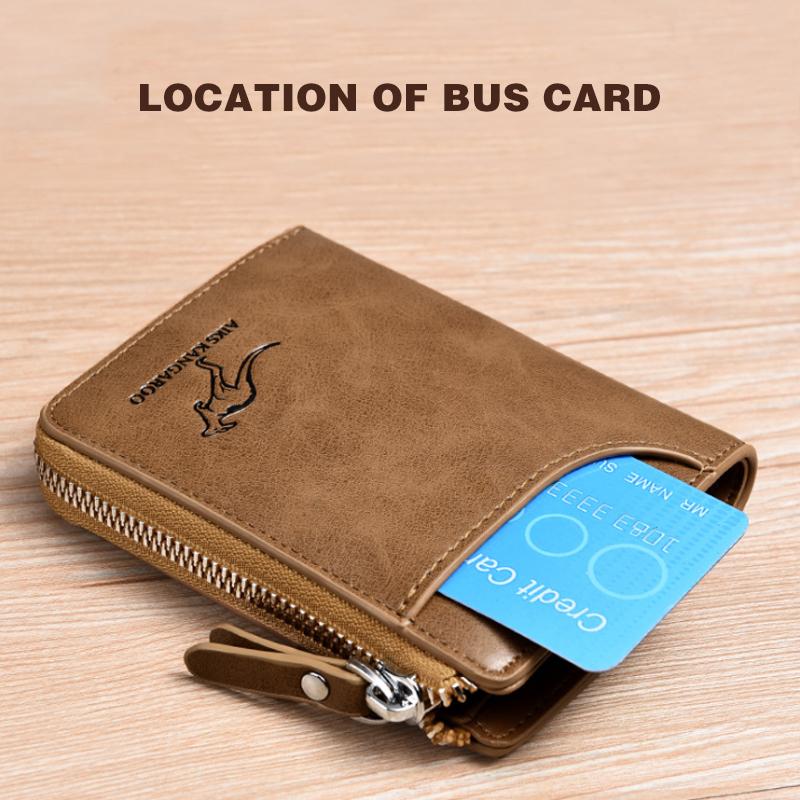 BowLift | Men Wallet Zipper Genuine Leather Purse ( RFID PROTECTED )