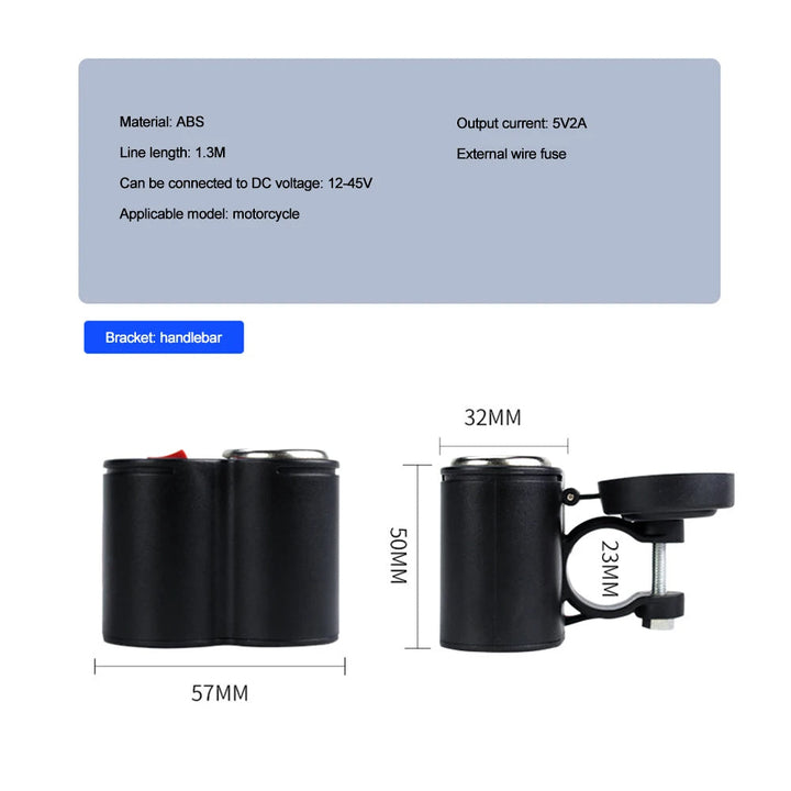 BowLift | Motorcycle Waterproof Handlebar USB Charger