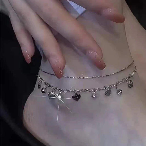 BowLift | Crystal Encrusted Anklet with Diamond Fringes