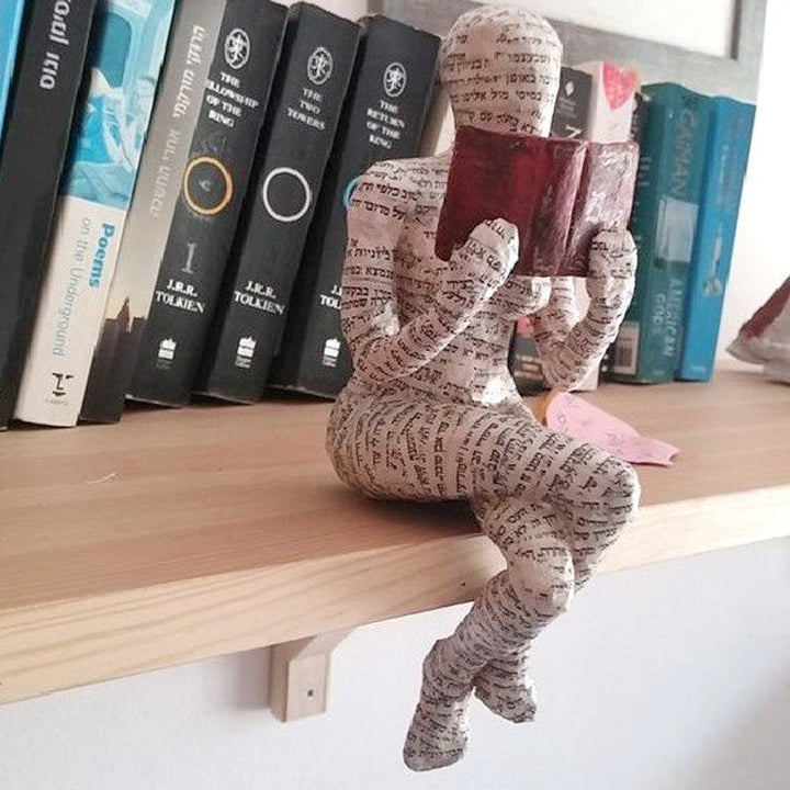 Resin Modern Reading Woman Statue Ornament in The Shape of a Scholar | Bowlift