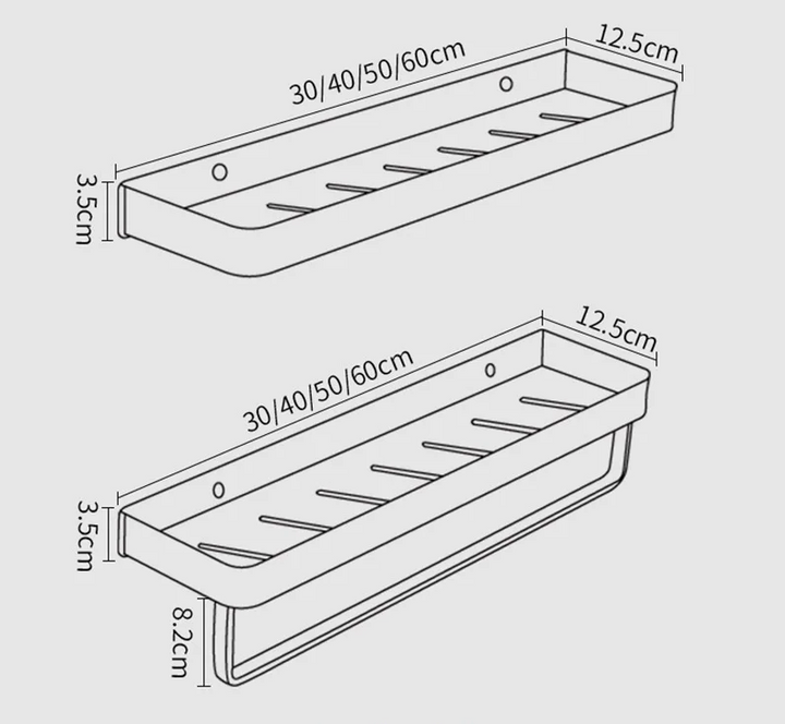 ALUMAX – Black Aluminum Corner Shelf without Drilling Bowlift