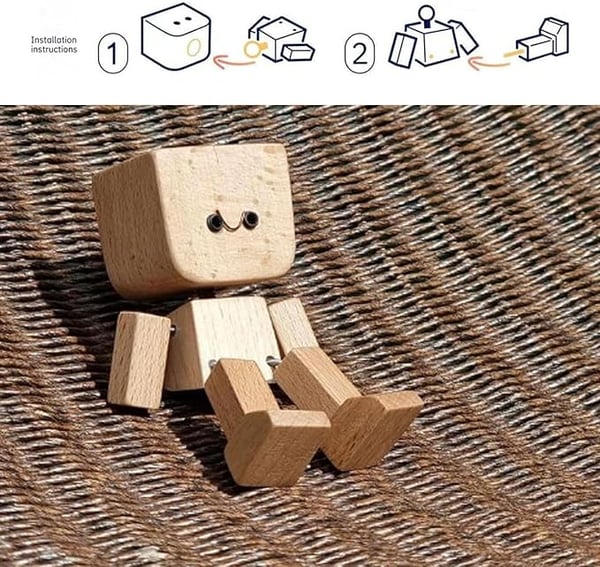 BowLift | Handmade Wooden Sway Figure | Motion Bobble Ornament | Desk & Car Decoration