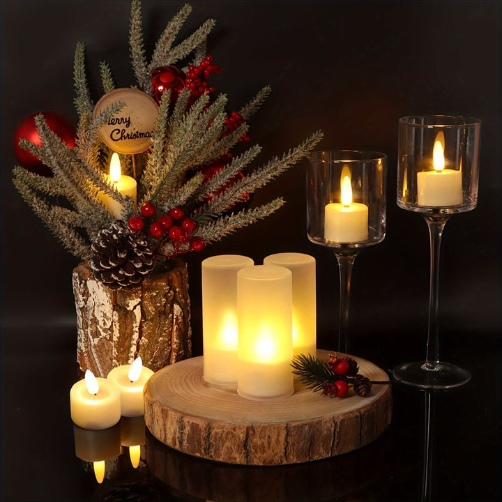 BowLift | Set of 6 Flameless Tea Lights with Remote - Flickering for Cozy Evenings