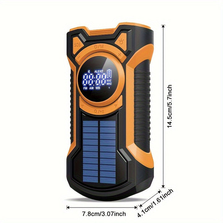 BowLift | All-in-One Emergency Radio with Hand Crank, Solar Panel, Flashlight & USB Charger – Ideal for Camping and Outdoor Activities