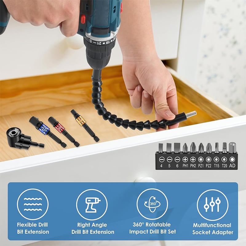 Drill machine angle attachment with accessory set | Bowlift