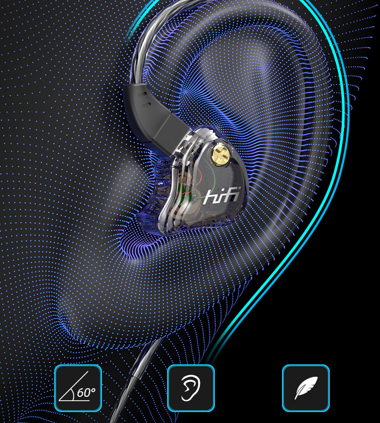 BowLift | HiFi In-ear Headphones, with High-quality Sound, Changeable Cable Design, Mounting Ear Design & Ergonomics, for Sports, Study & More