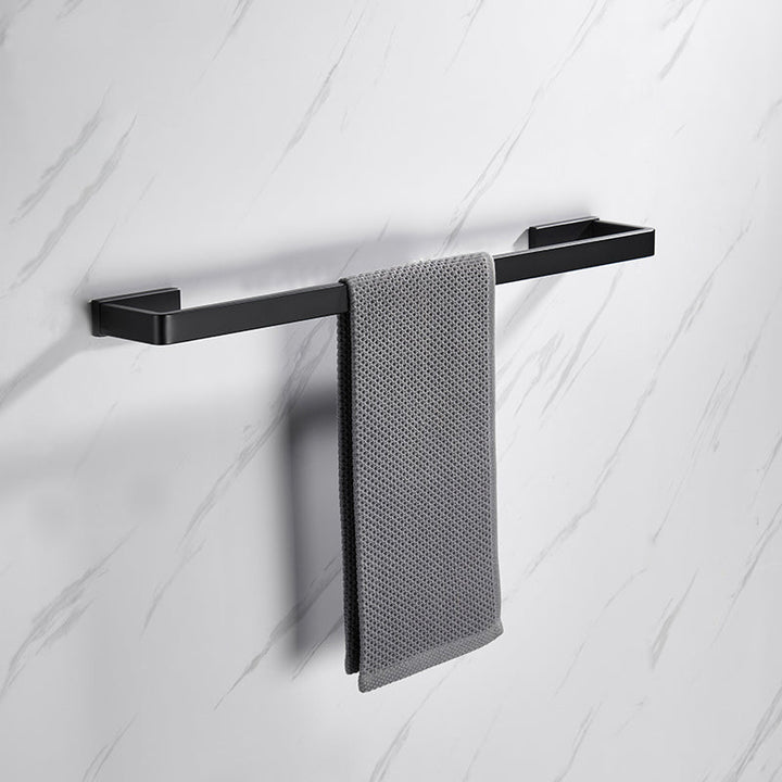 BowLift | Matt Black 5-piece modern bathroom accessory as a single item or as a set with towel bar
