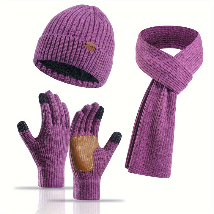 BowLift | Winter Comfort Set – Knitted Beanie, Scarf and Gloves for Unisex