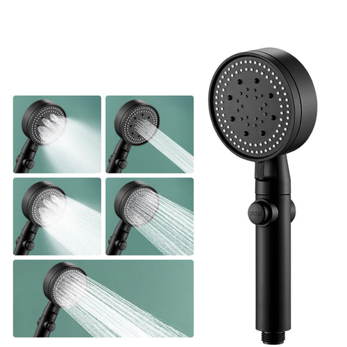 BowLift | Round Handheld Showerhead Modern Plastic Head with Self-Cleaning