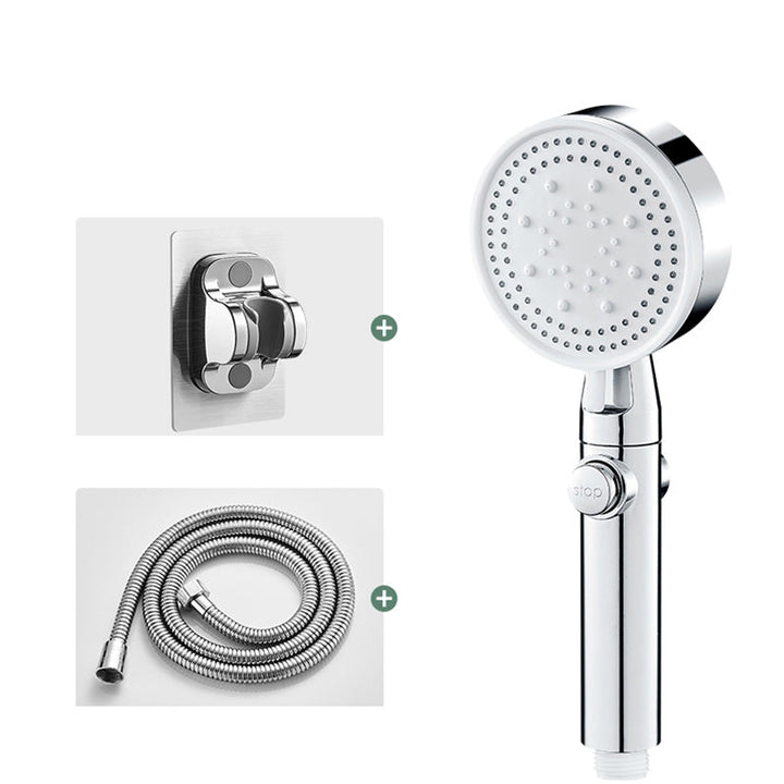 BowLift | Round Handheld Showerhead Modern Plastic Head with Self-Cleaning