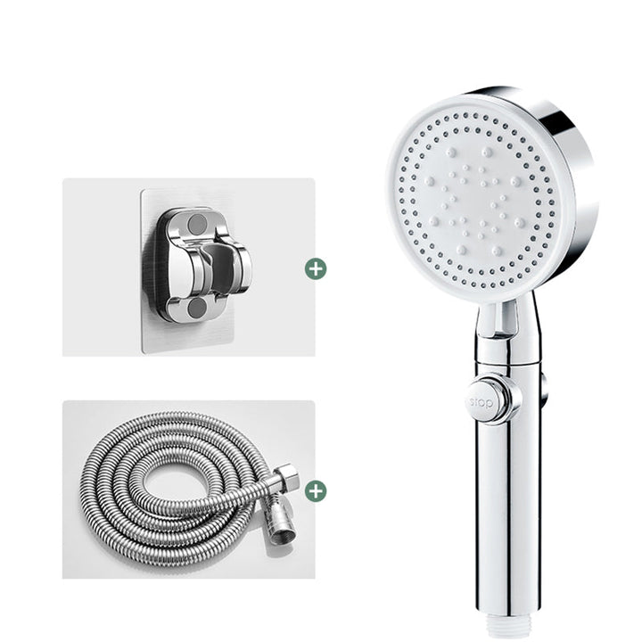 BowLift | Round Handheld Showerhead Modern Plastic Head with Self-Cleaning
