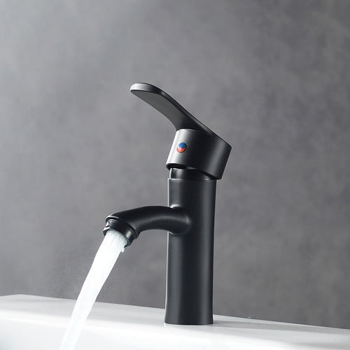 BowLift | Contemporary Faucet Brass Black Bathroom Lever Handle Single Hole Sink Faucet