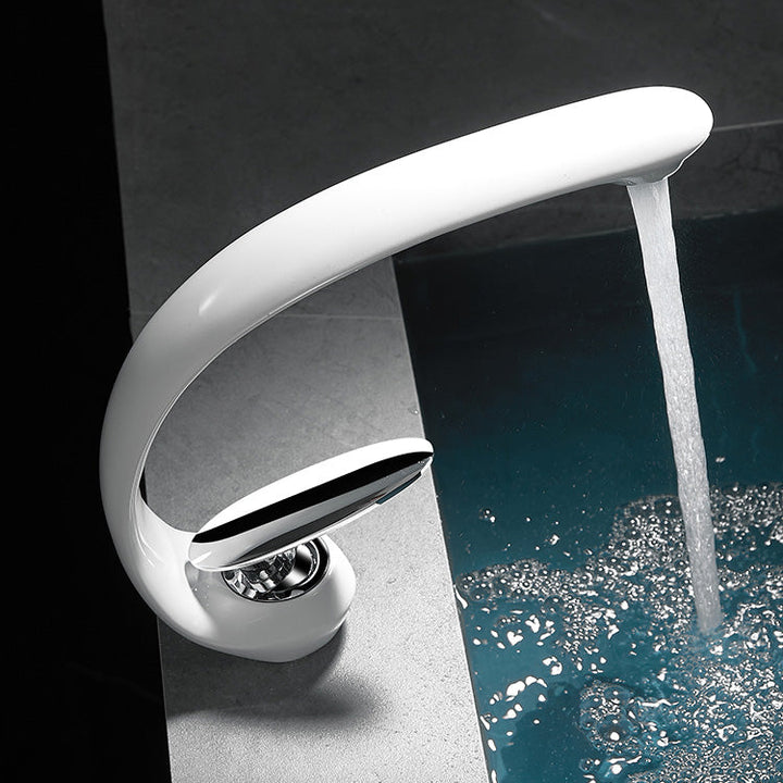 BowLift | Unique Bathroom Waterfall Spout Brass Basin Faucet