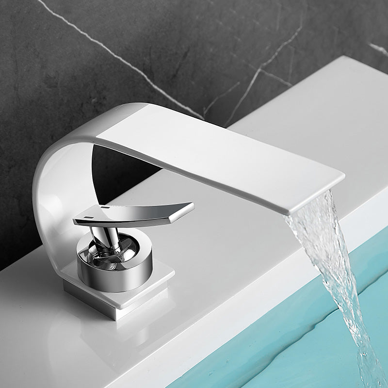 BowLift | Unique Bathroom Waterfall Spout Brass Basin Faucet