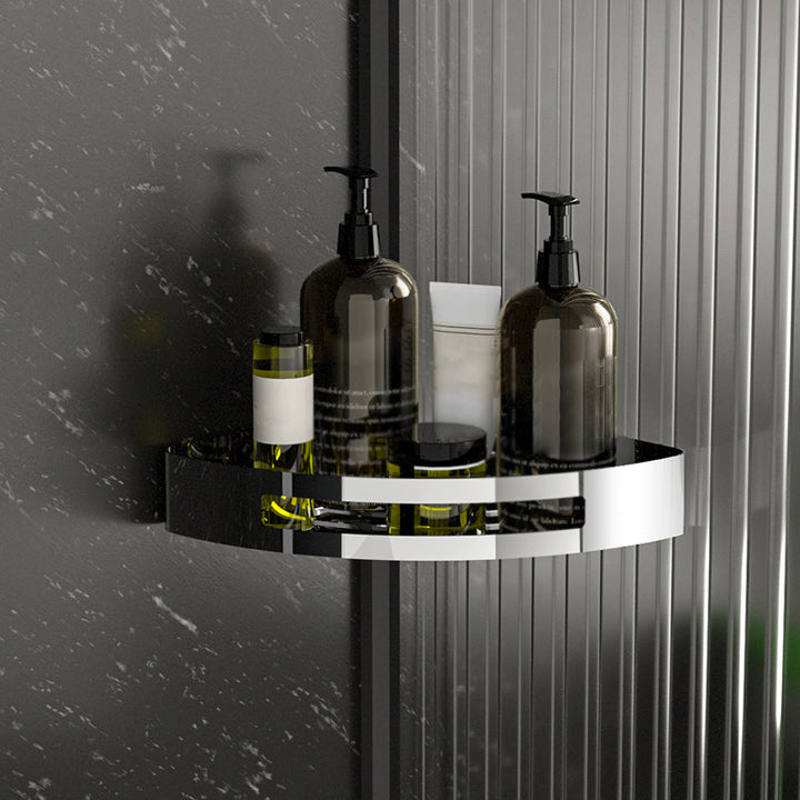 BowLift | Polished Chrome Modern Bathroom Accessory Set Stainless Steel Triangular Bath Shelf