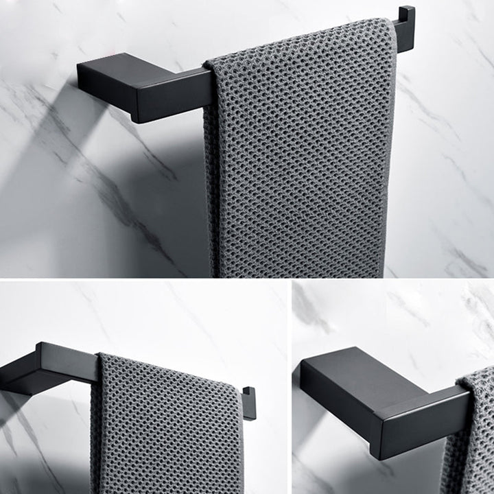 BowLift | 5-piece Modernism Bathroom Accessory Set in Matte Black Stainless Steel