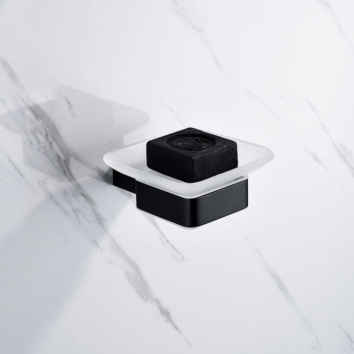 BowLift | 5-piece Modernism Bath Accessory Set in Matte Black Stainless Steel