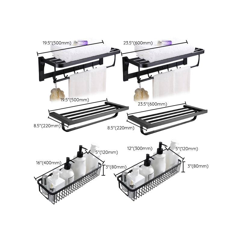 BowLift | 5-piece Modernism Bathroom Accessory Set in Matte Black Stainless Steel
