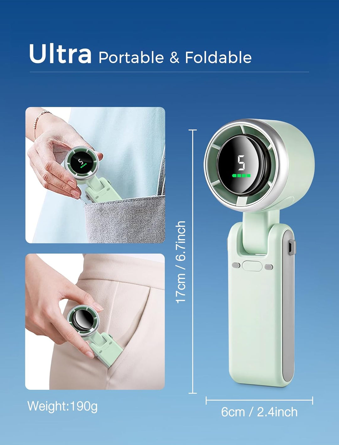 3-in-1 Mini Handheld Turbo Fan – Desk, Neck & Portable Cooling Fan (Rechargeable) | Bowlift