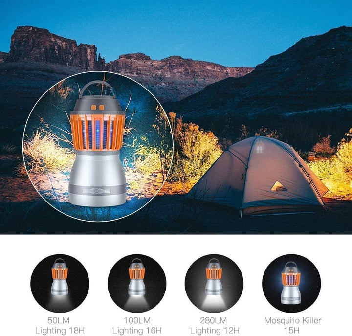 BowLift | Solar LED Mosquito Lamp with Integrated Lantern – Effective Insect Protection and Lighting for Garden and Camping