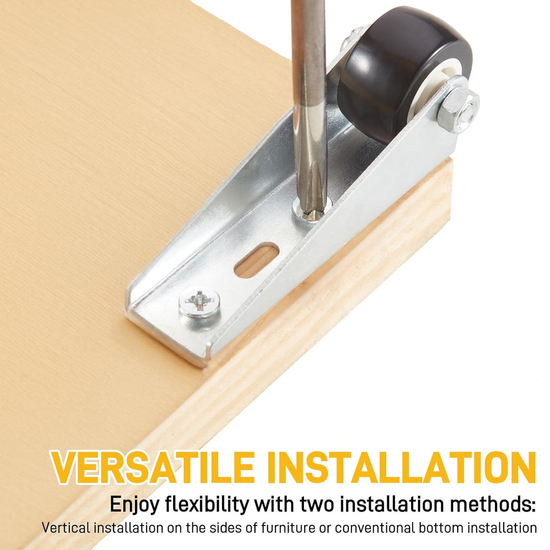 Low-Profile Side-Mount Caster Wheels for Furniture Bowlift