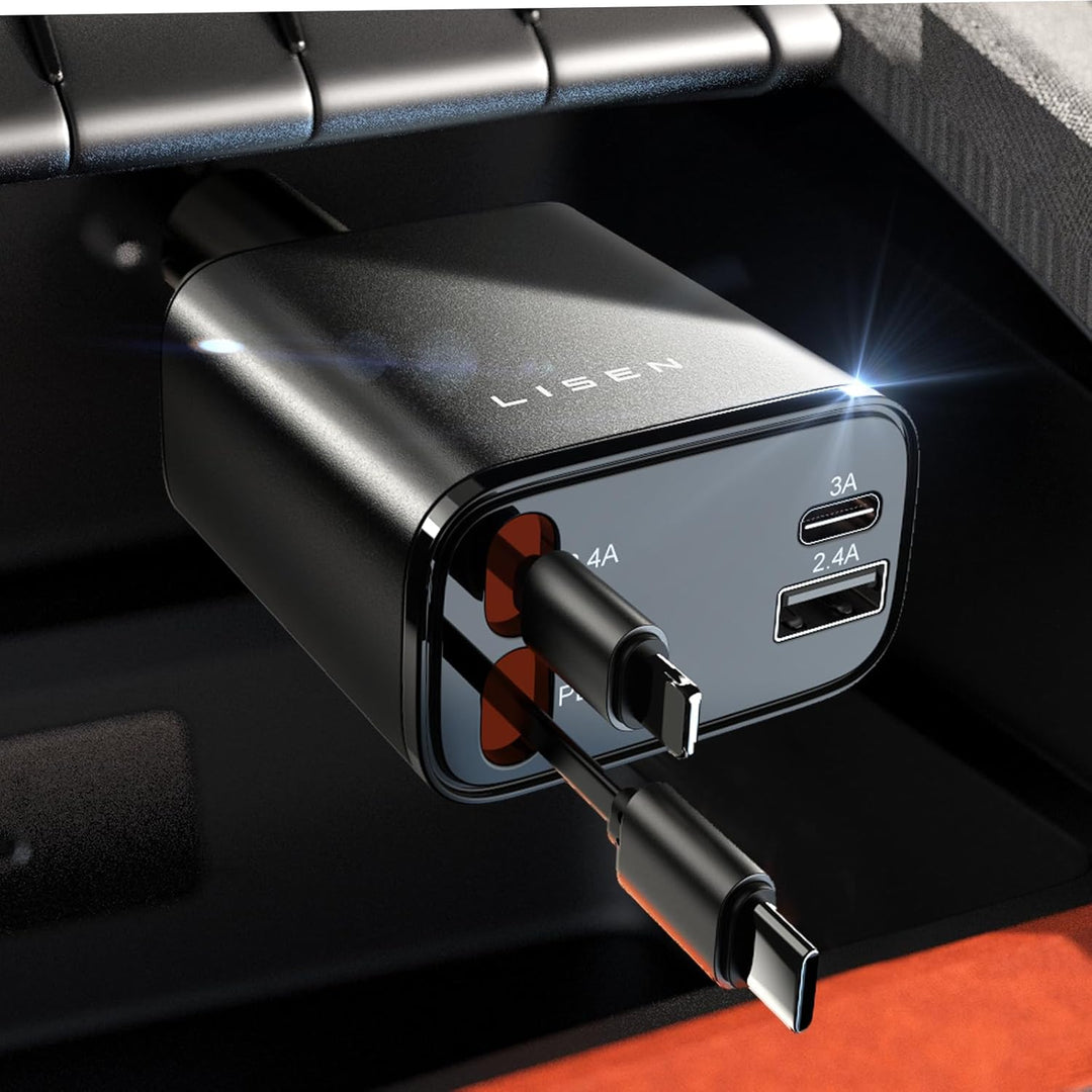 BowLift | Retractable Car Charger 69W USB C