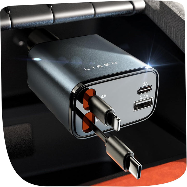 BowLift | Retractable Car Charger 69W USB C