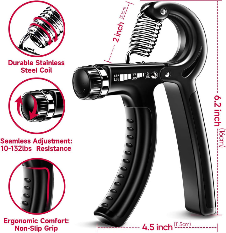 GripMaster - Verstelbare Handversterker Set (5 stuks) Bowlift