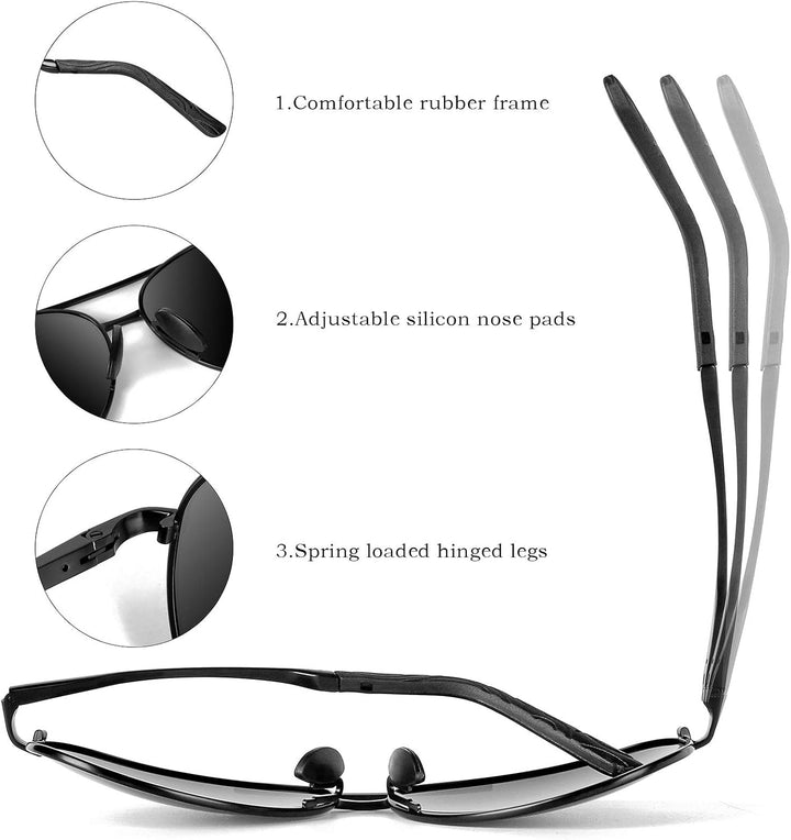Premium Polarized Aviator Sunglasses - Joey | Bowlift