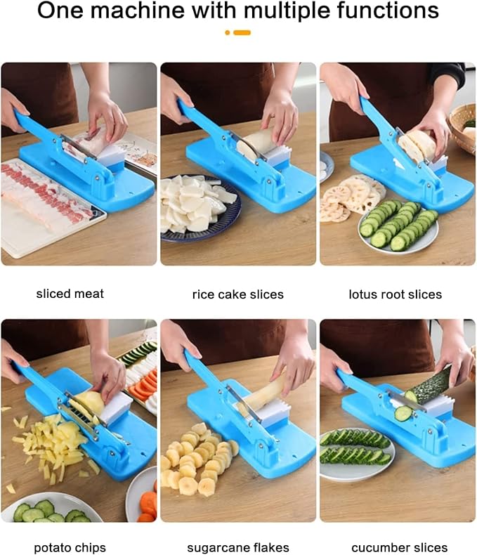 BowLift | Manual Multifunctional Food Slicer – Robust Meat & Vegetable Slicer for Frozen Goods