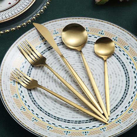 BowLift | Minimalist Luxury Cutlery Set – 20 pieces, Titanium & Stainless Steel