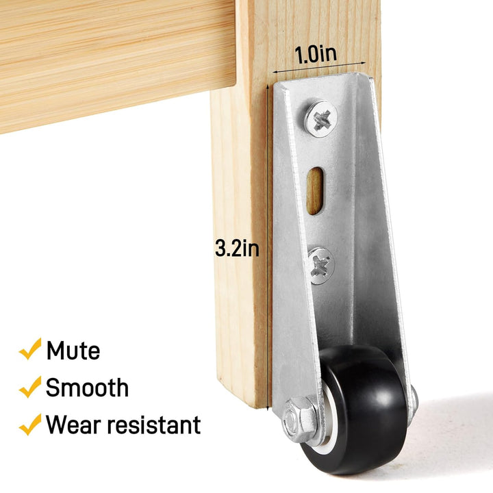 Low-Profile Side-Mount Caster Wheels for Furniture Bowlift