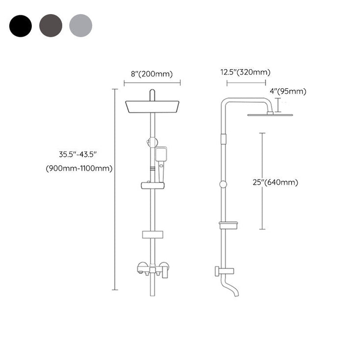 BowLift | Shower System Wall Mount Adjustable Spray Pattern Shower Arm Shower Set with Shower Hose
