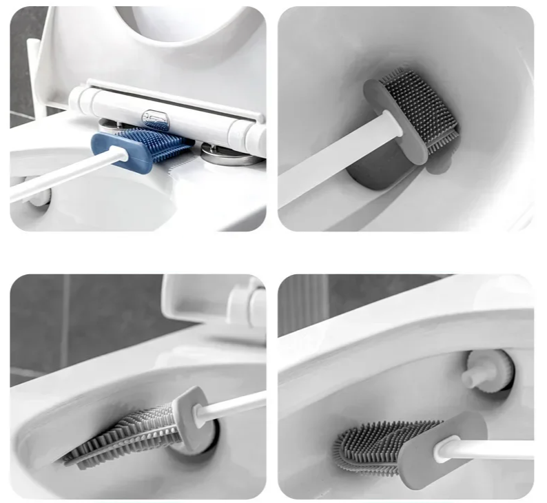 FlexiClean Silicone Toilet Brush Set Bowlift